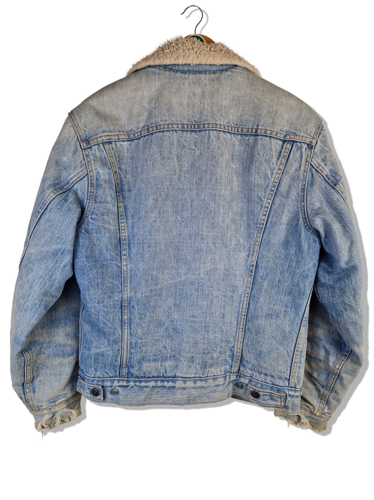 Rare! Vintage Levis Jeansjacke 80s Made In USA Sherpa Teddyfell Washed M
