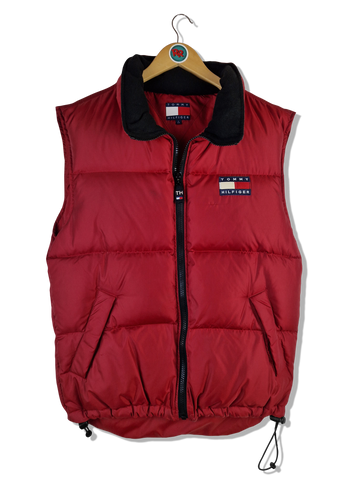 Vintage Tommy Hilfiger Daunenweste Outdoors Bolle Puffer Rot L