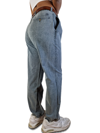 Vintage Chino Ausgewaschen Bestickt Crestlogo Grau M-L