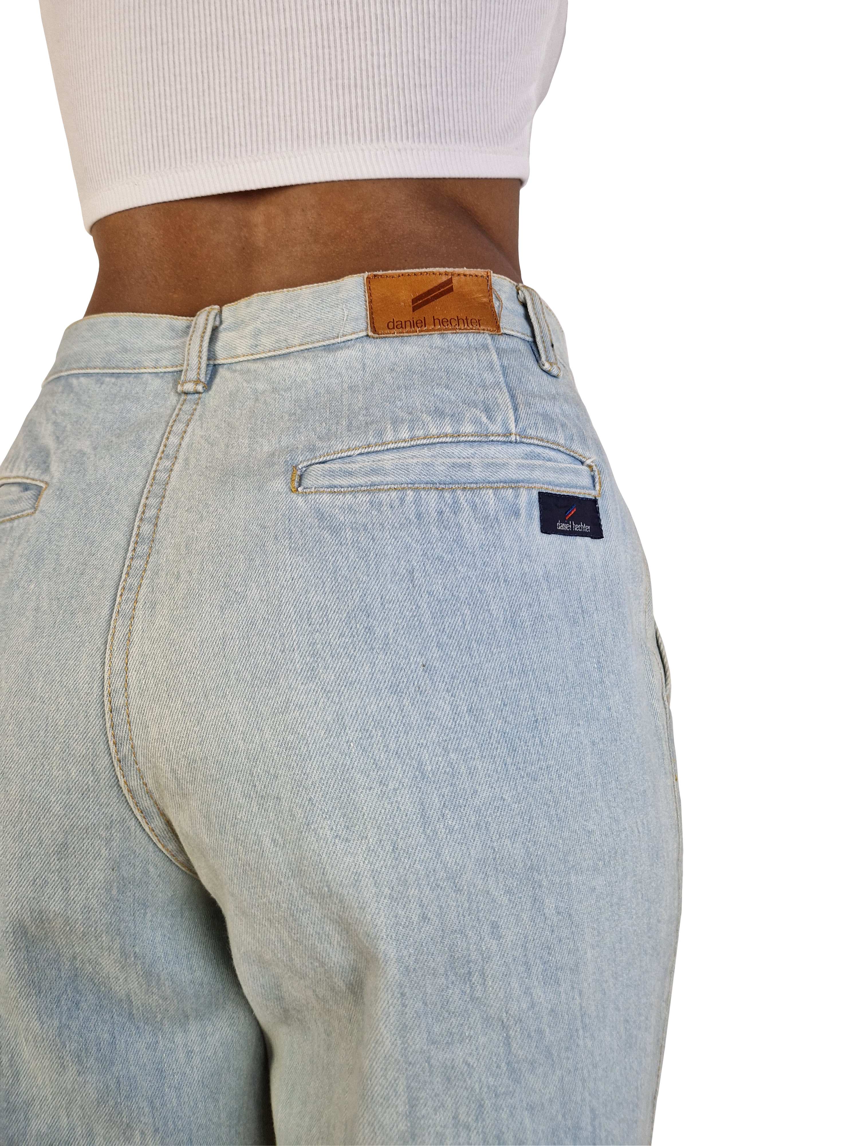 Vintage Daniel Hechter Jeans Ausgewaschen Hellblau M-L - RareRags