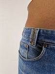 Vintage Carlo Colucci Jeans Logo Back Pocket Hellblau S-M