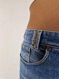 Vintage Carlo Colucci Jeans Logo Back Pocket Hellblau S-M