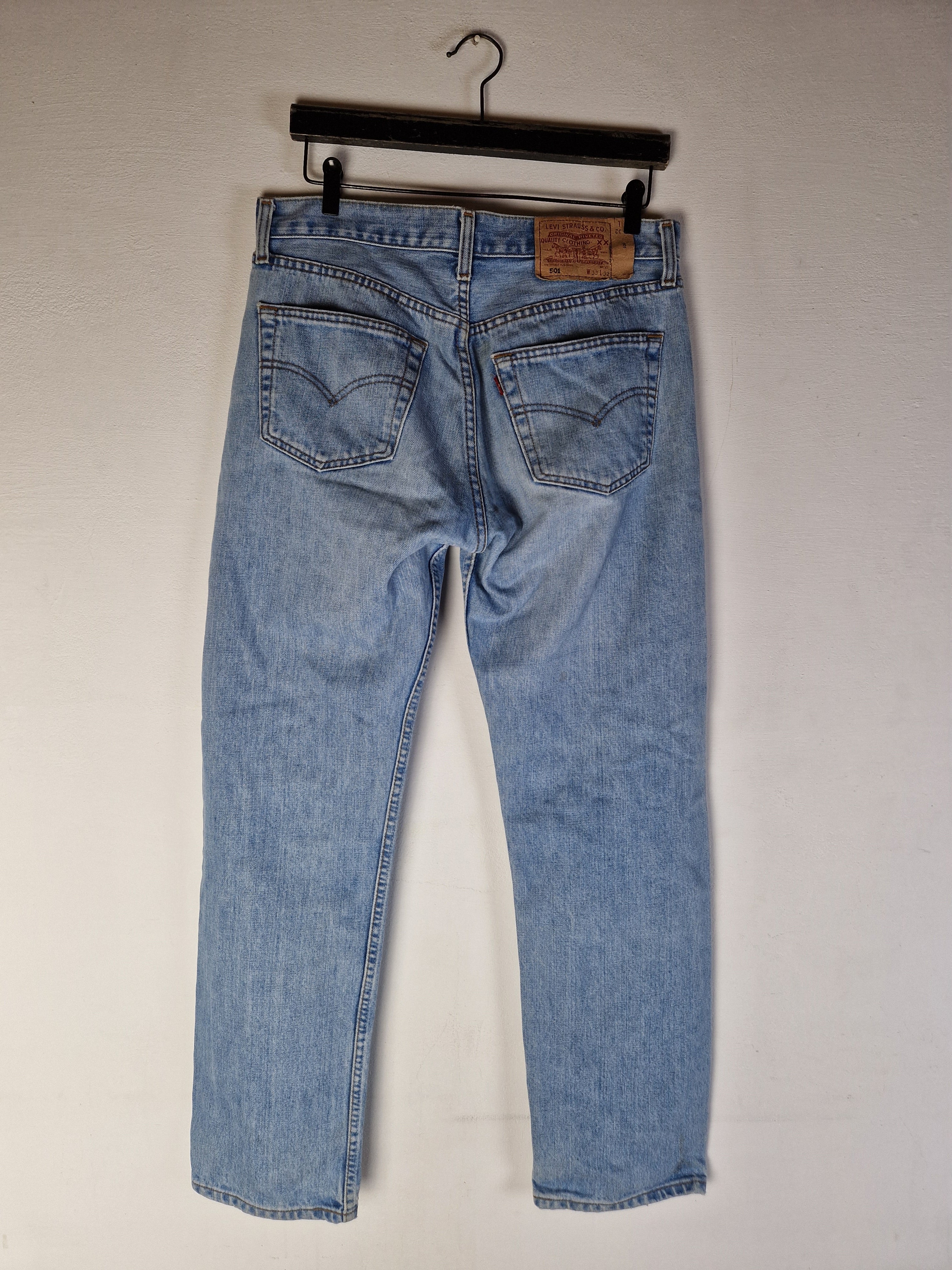 Vintage Levis Jeans 501 Basic Blau W33 L32 - RareRags