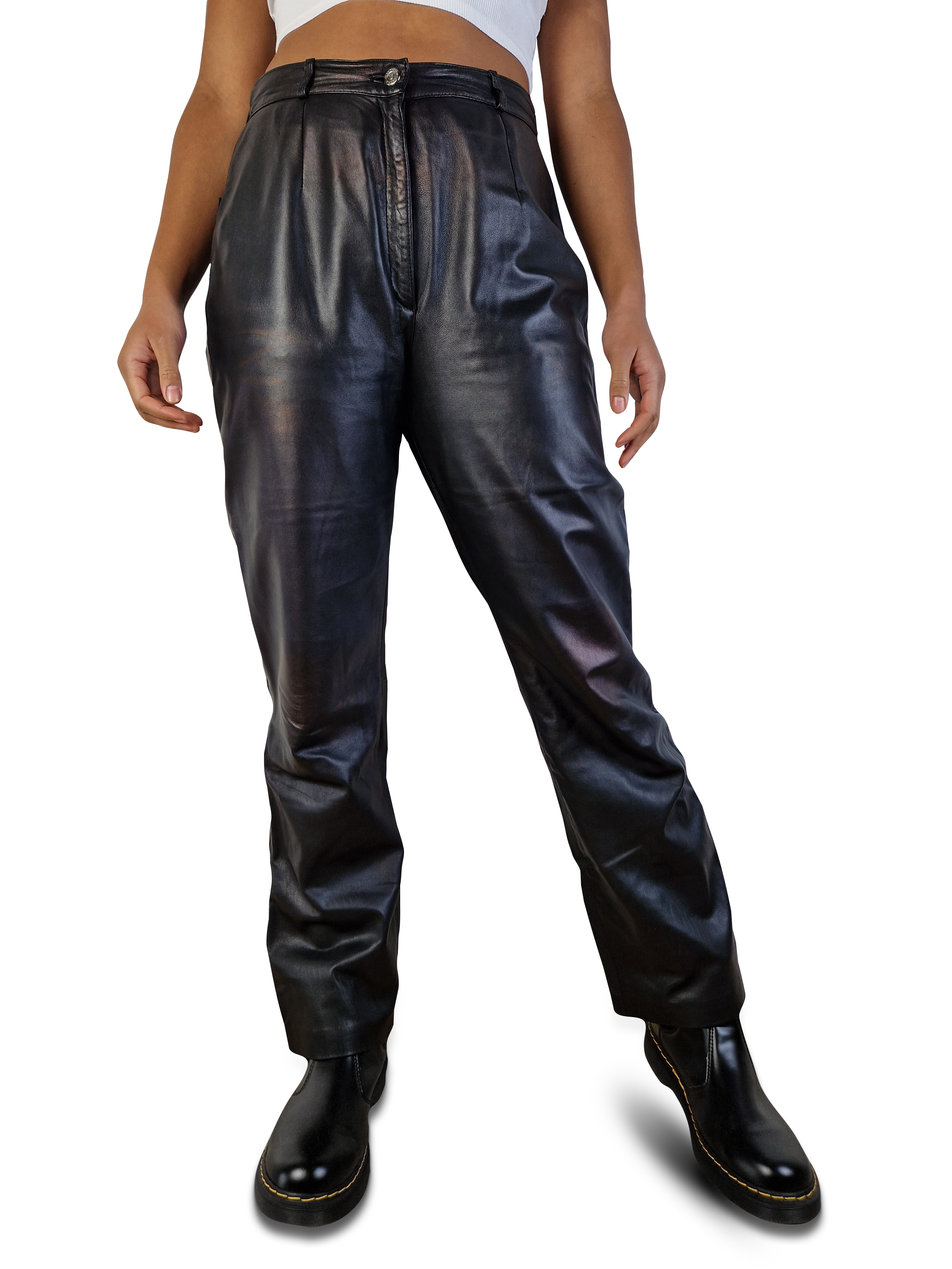 Vintage Gianfranco Ferre Lederhose Schwarz M-L - RareRags