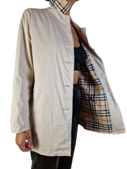 Moderner Burberry Kurzmantel Nova Check Innenfutter Beige (40) M-L - RareRags