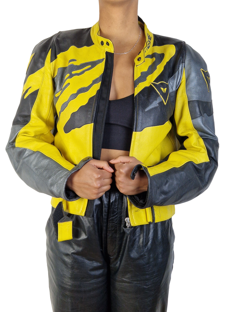 Vintage Drinese Bikerjacke Racing Motorrad Made In Italy Schwarz