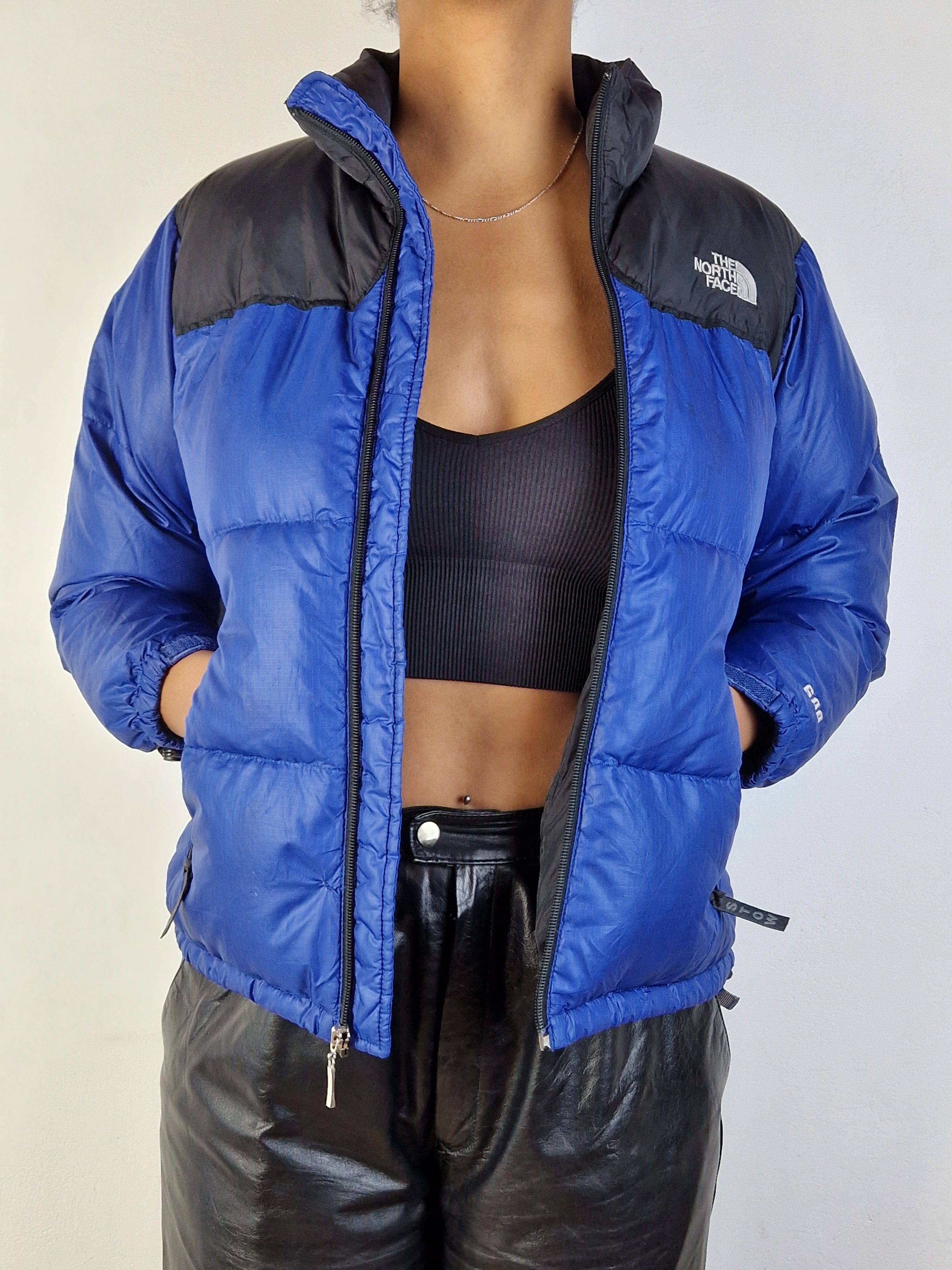 Moderne The North Face Daunenjacke 600 Schwarz Blau XS-S - RareRags