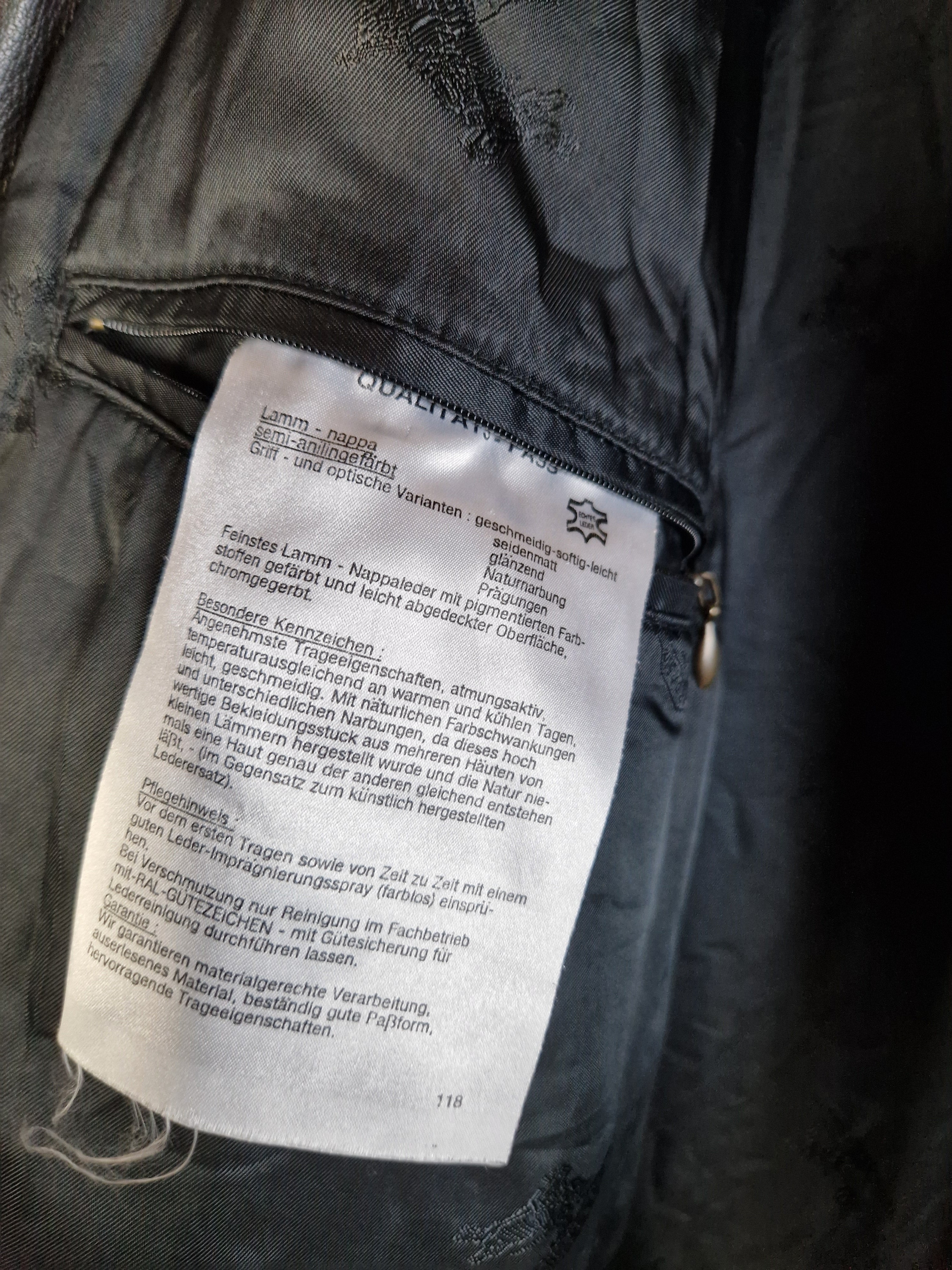Vintage Burberrys Lederjacke / Kurzmantel Lamm-Nappa Schwarz (58) XL-XXL