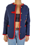 Vintage Winnie Puhh Trachtenjacke Bestickt Dunkelblau M