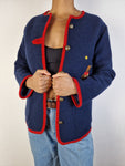 Vintage Winnie Puhh Trachtenjacke Bestickt Dunkelblau M