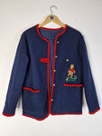 Vintage Winnie Puhh Trachtenjacke Bestickt Dunkelblau M