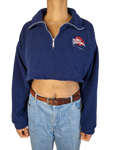 Vintage Planet Hollywood Fleece 1991 Quarterzip Cropped Mall Of America Made In USA Dunkelblau  L-XL