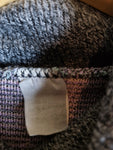Vintage Rollkragen Knitwear 80s Made In France Grau Flieder L-XL