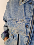 Vintage Racing Horse Jeansjacke Gefüttert Blau M