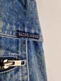 Vintage Racing Horse Jeansjacke Gefüttert Blau M