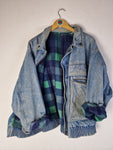 Vintage Racing Horse Jeansjacke Gefüttert Blau M