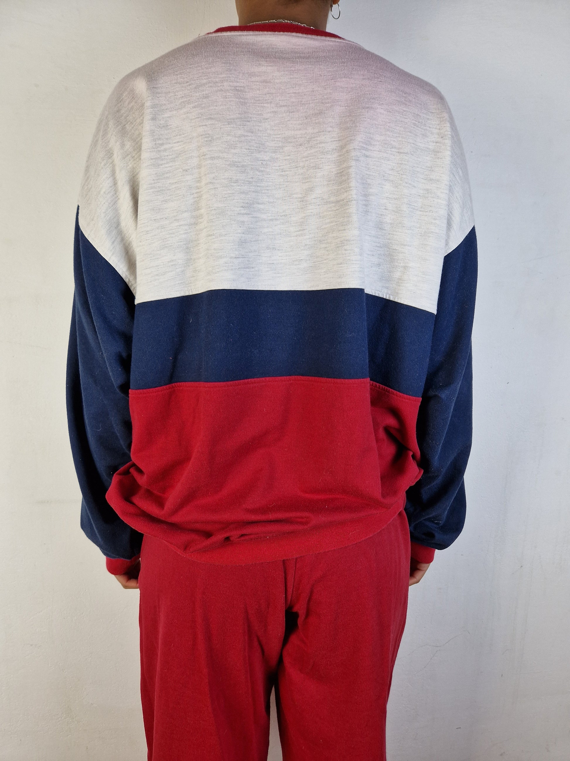 Rare! Vintage Adidas Trainingsanzug Spellout Rot Grau (D9) L-XL - RareRags