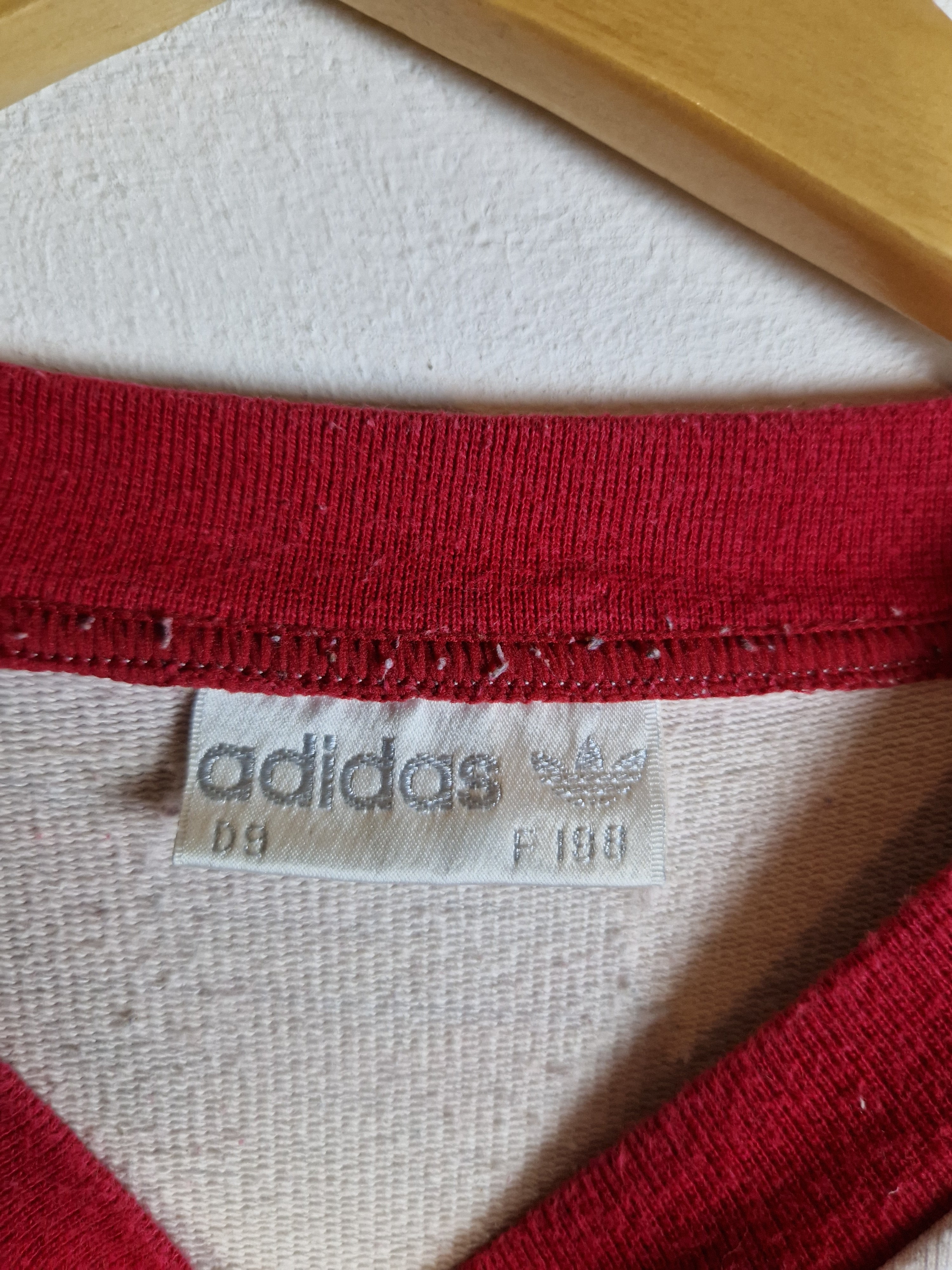 Rare! Vintage Adidas Trainingsanzug Spellout Rot Grau (D9) L-XL - RareRags