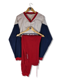 Rare! Vintage Adidas Trainingsanzug Spellout Rot Grau (D9) L-XL