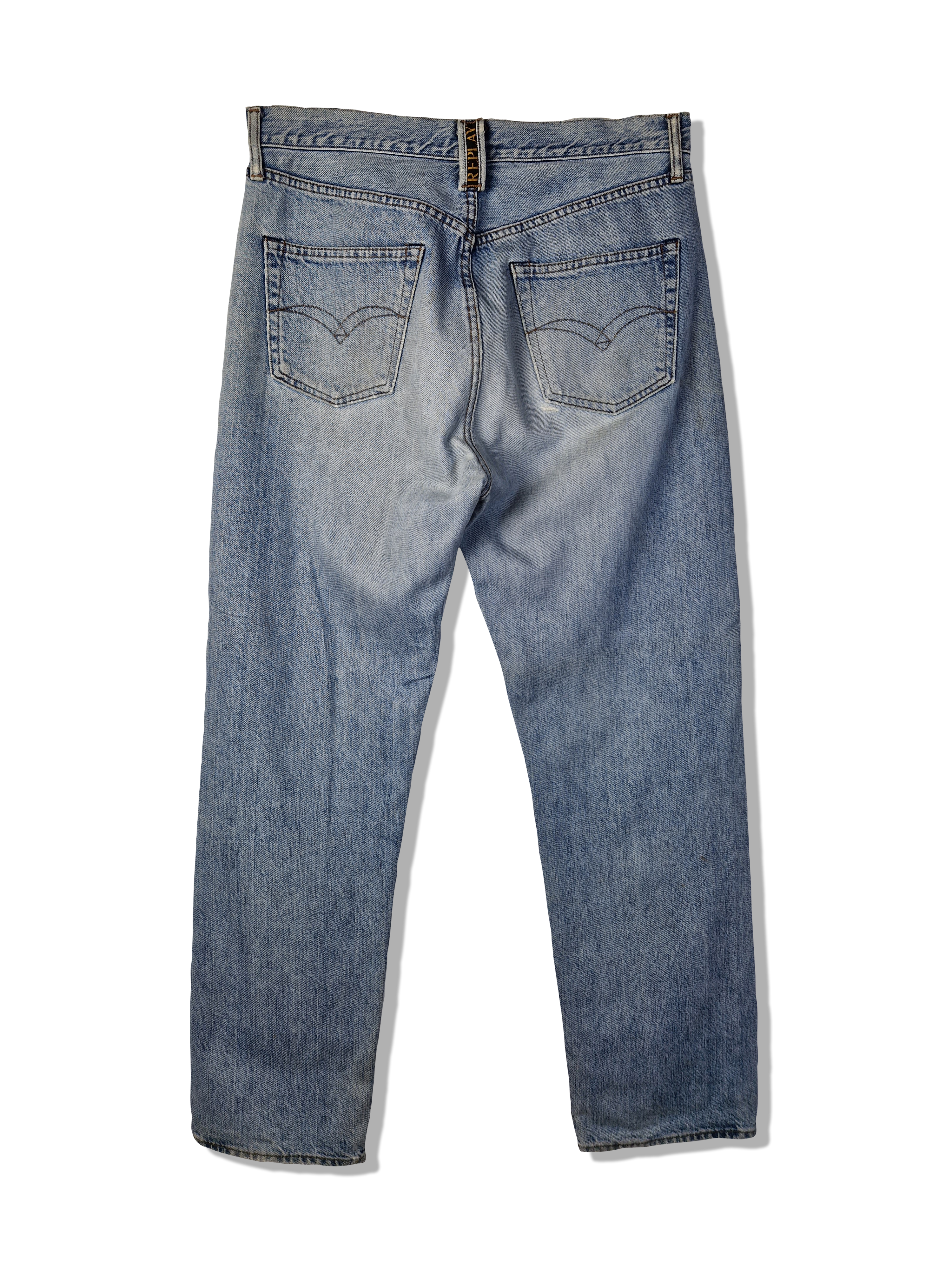 Vintage Replay Jeans Short Made In Italy Hellblau 34