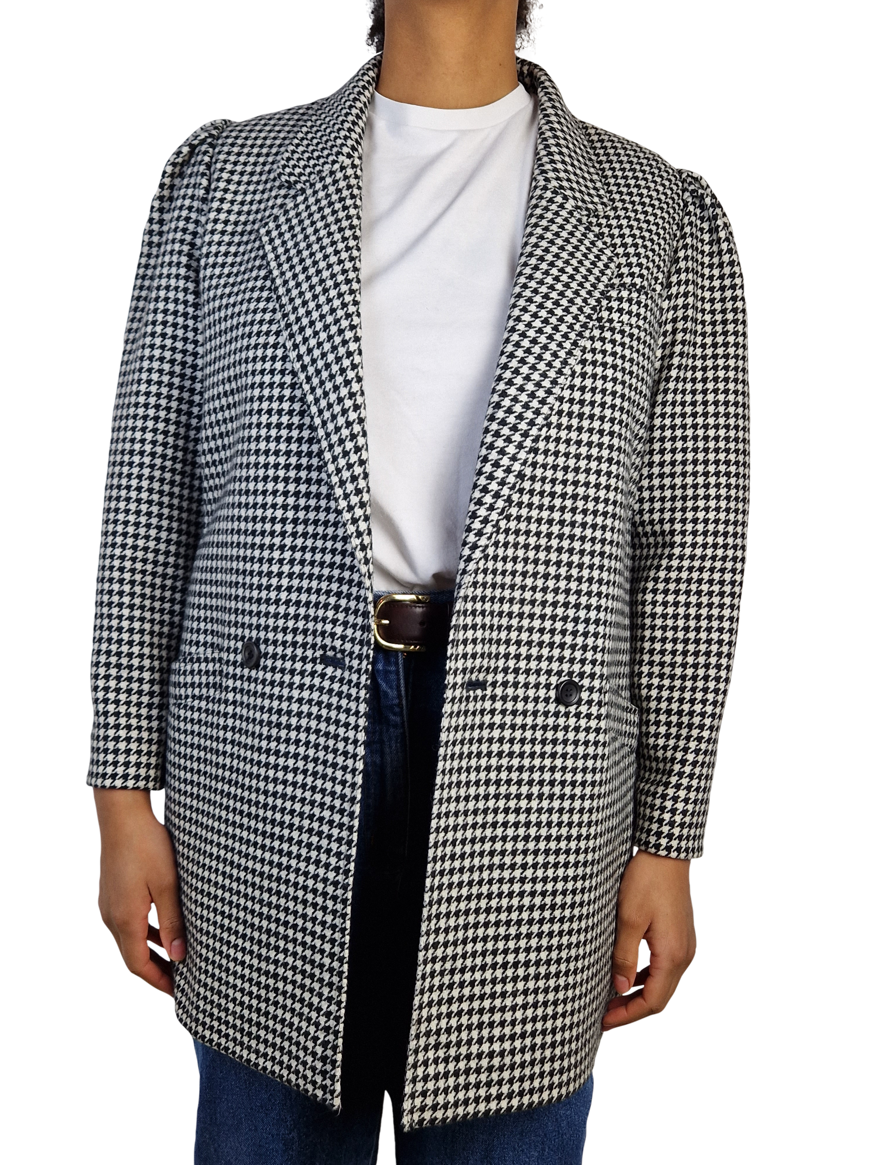 Vintage Blazer Basic Schwarz Weiß M-L - RareRags