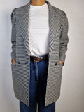 Vintage Blazer Basic Schwarz Weiß M-L