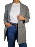 Vintage Blazer Basic Schwarz Weiß M-L
