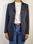 Vintage Jil Sander Blazer Schurwolle Samtiger Velourkragen  Schwarz (36) S