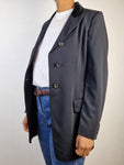 Vintage Jil Sander Blazer Schurwolle Samtiger Velourkragen  Schwarz (36) S