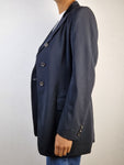 Vintage Jil Sander Blazer Schurwolle Samtiger Velourkragen  Schwarz (36) S