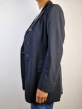 Vintage Jil Sander Blazer Schurwolle Samtiger Velourkragen  Schwarz (36) S