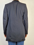 Vintage Jil Sander Blazer Schurwolle Samtiger Velourkragen  Schwarz (36) S