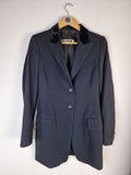 Vintage Jil Sander Blazer Schurwolle Samtiger Velourkragen  Schwarz (36) S