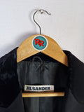 Vintage Jil Sander Blazer Schurwolle Samtiger Velourkragen  Schwarz (36) S