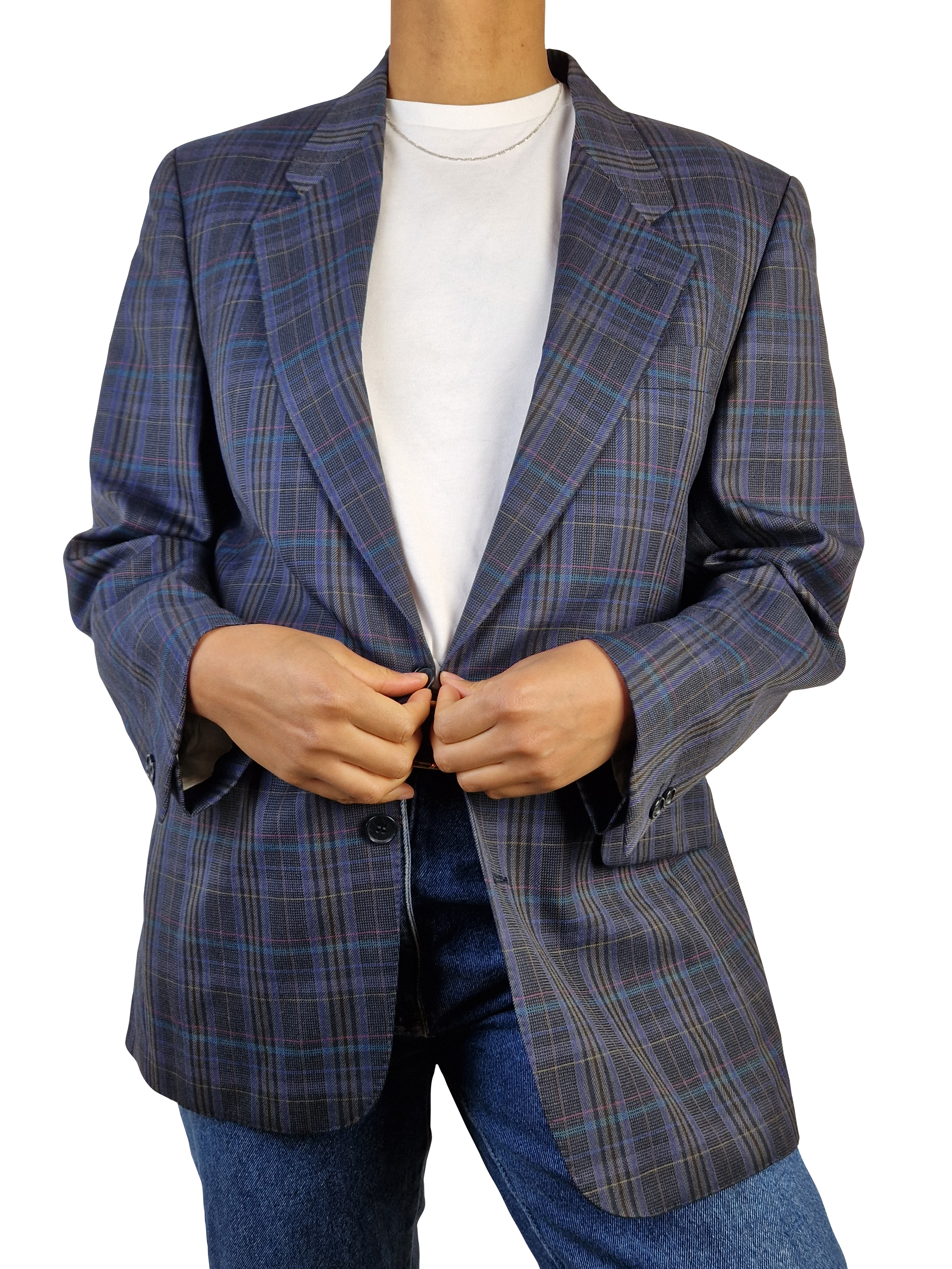 Vintage Windsor Blazer 80s Schurwolle Made in West Germany Blau M-L - RareRags
