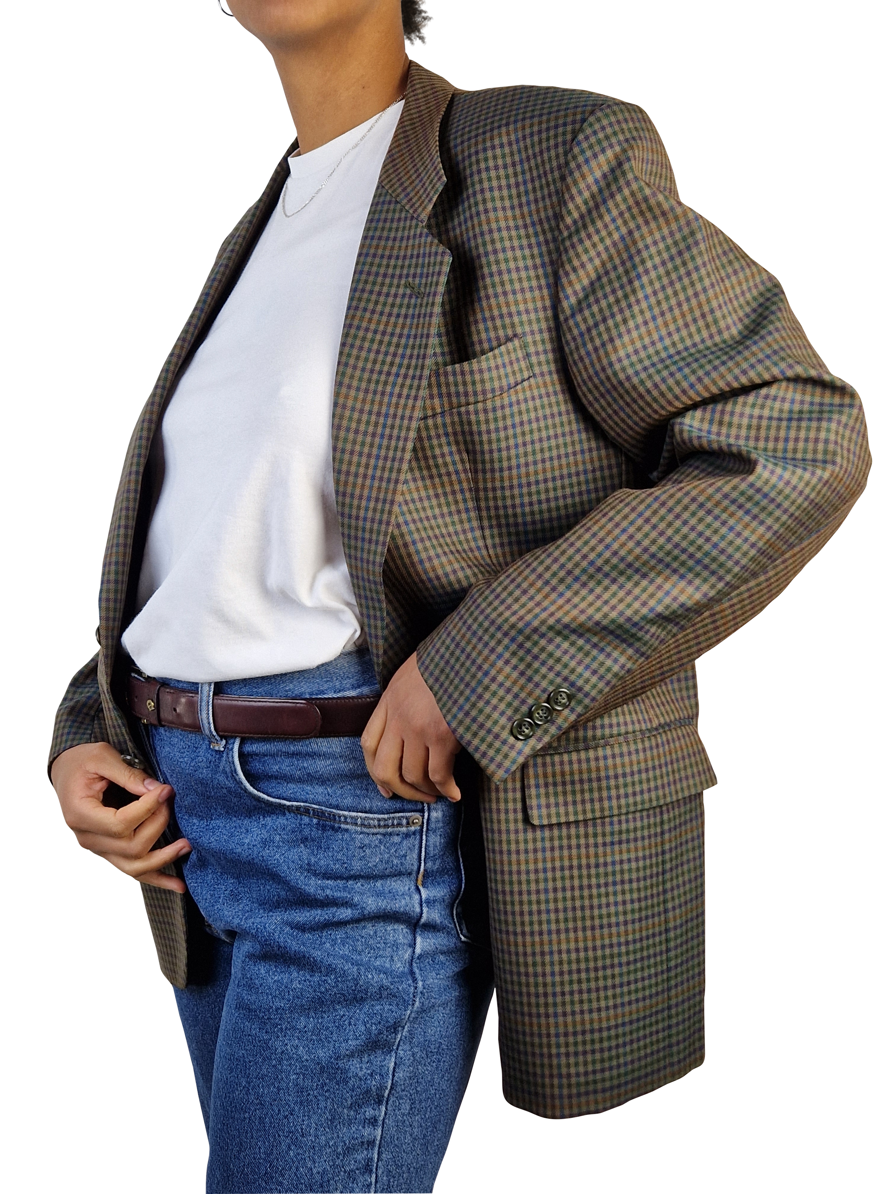 Vintage Swensen Blazer Van Heen Reine Schurwolle Kariert (48) M - RareRags