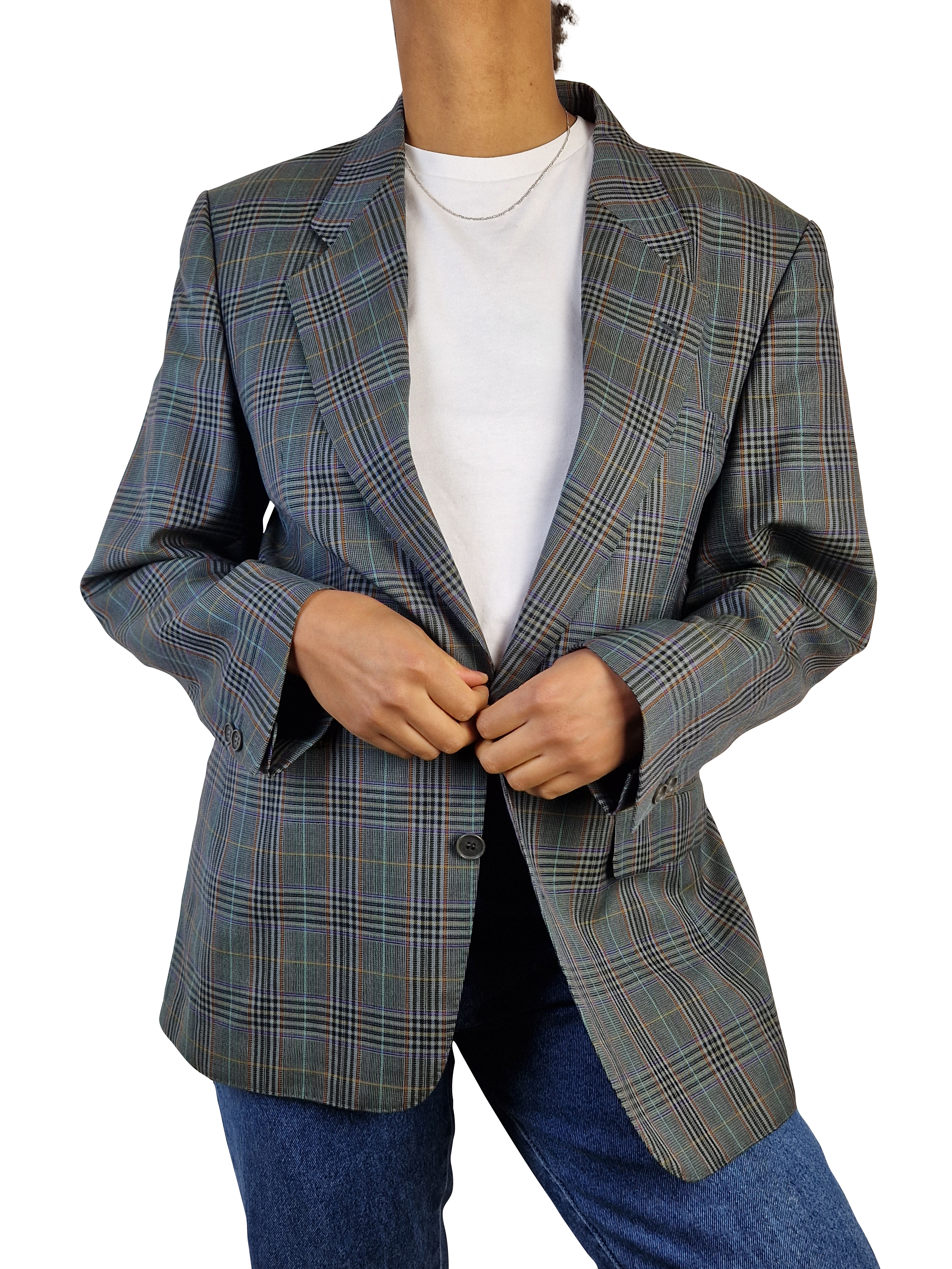 Vintage Windsor Blazer 80s Schurwolle Made In west Germany Grau (48) M - RareRags