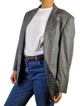 Vintage Windsor Blazer 80s Schurwolle Made In west Germany Grau (48) M