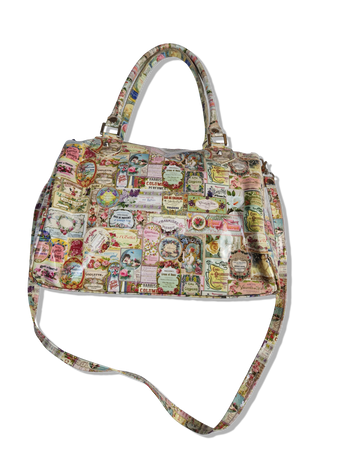 Vintage NoName Handtasche French Parfume Print