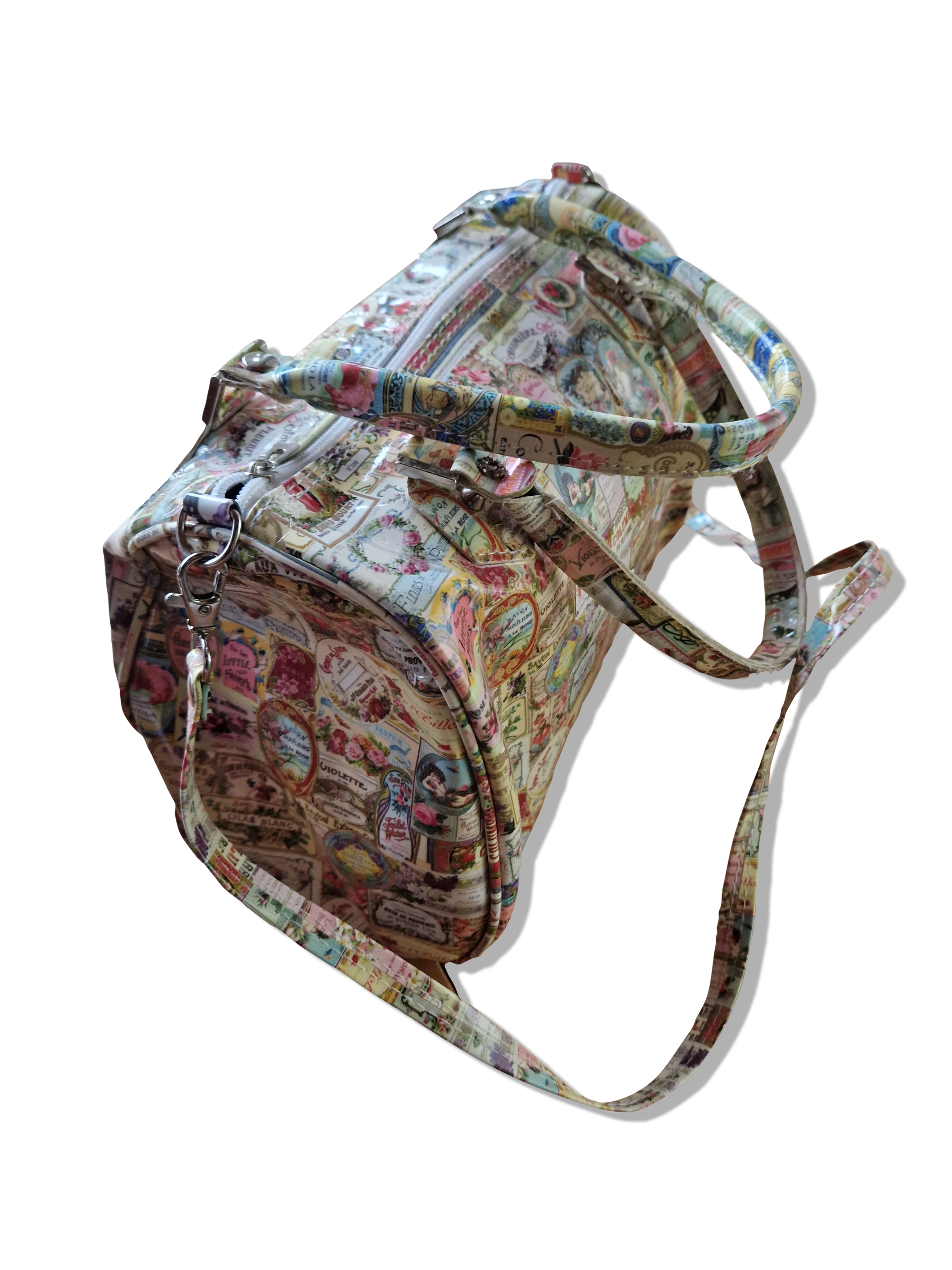 Vintage NoName Handtasche French Parfume Print - RareRags
