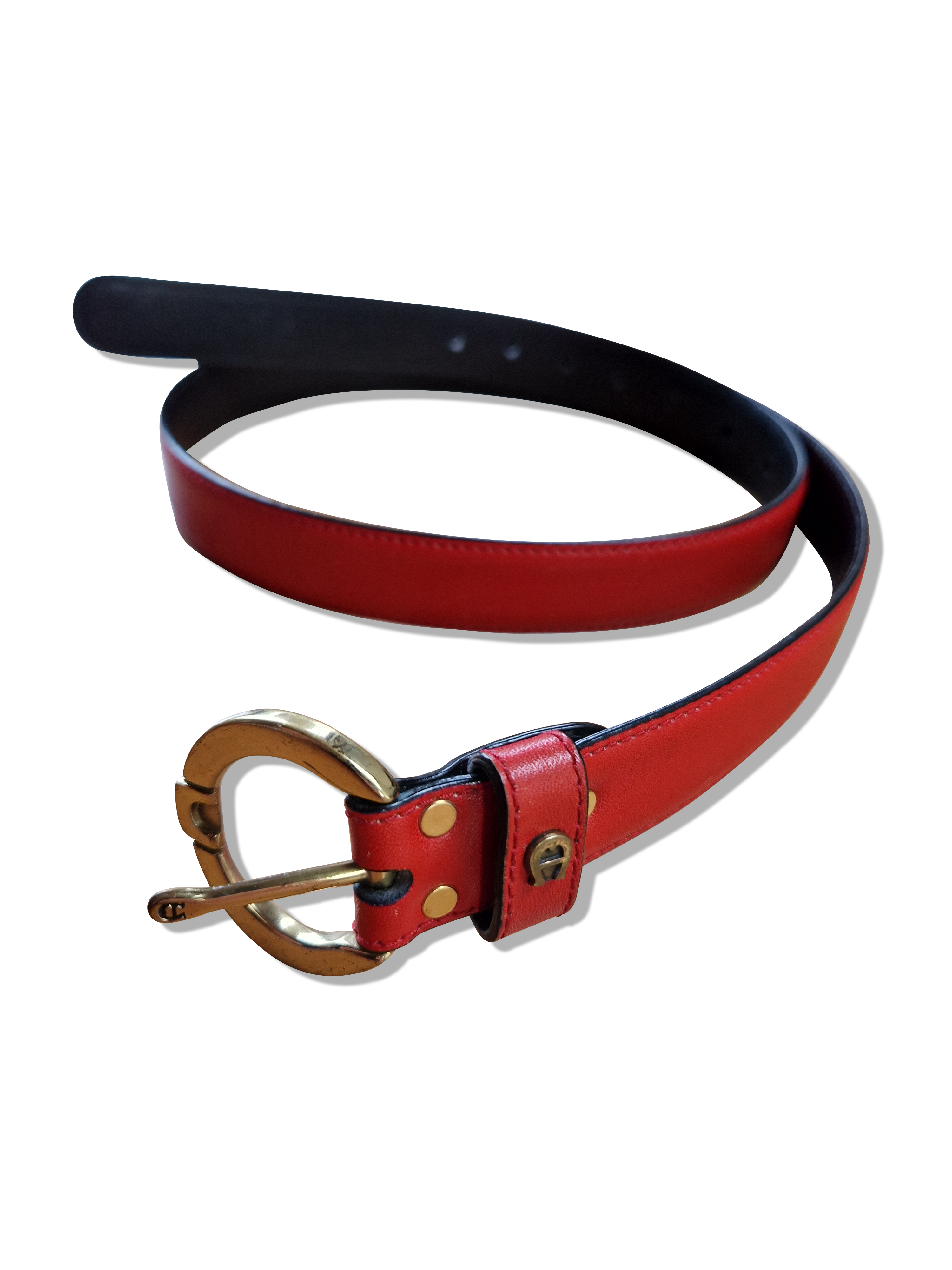 Vintage Aigner Gürtel Basic Made In Italy Rot - RareRags