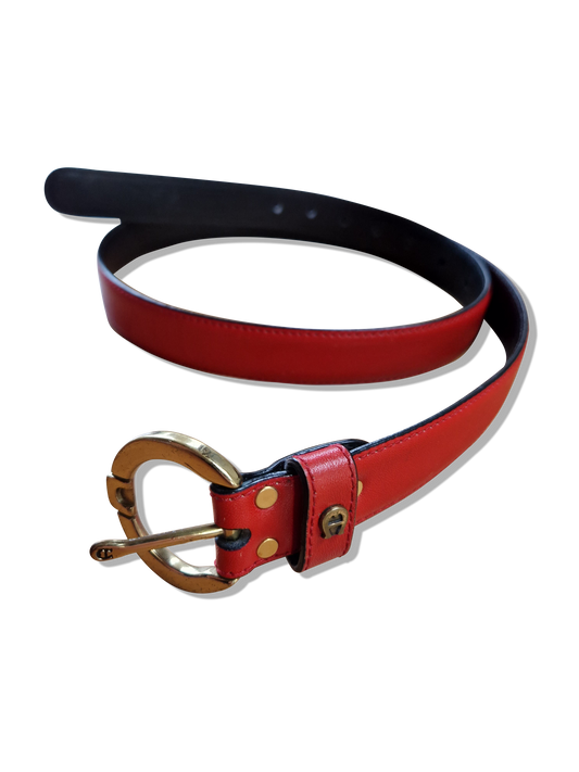 Vintage Aigner Gürtel Basic Made In Italy Rot