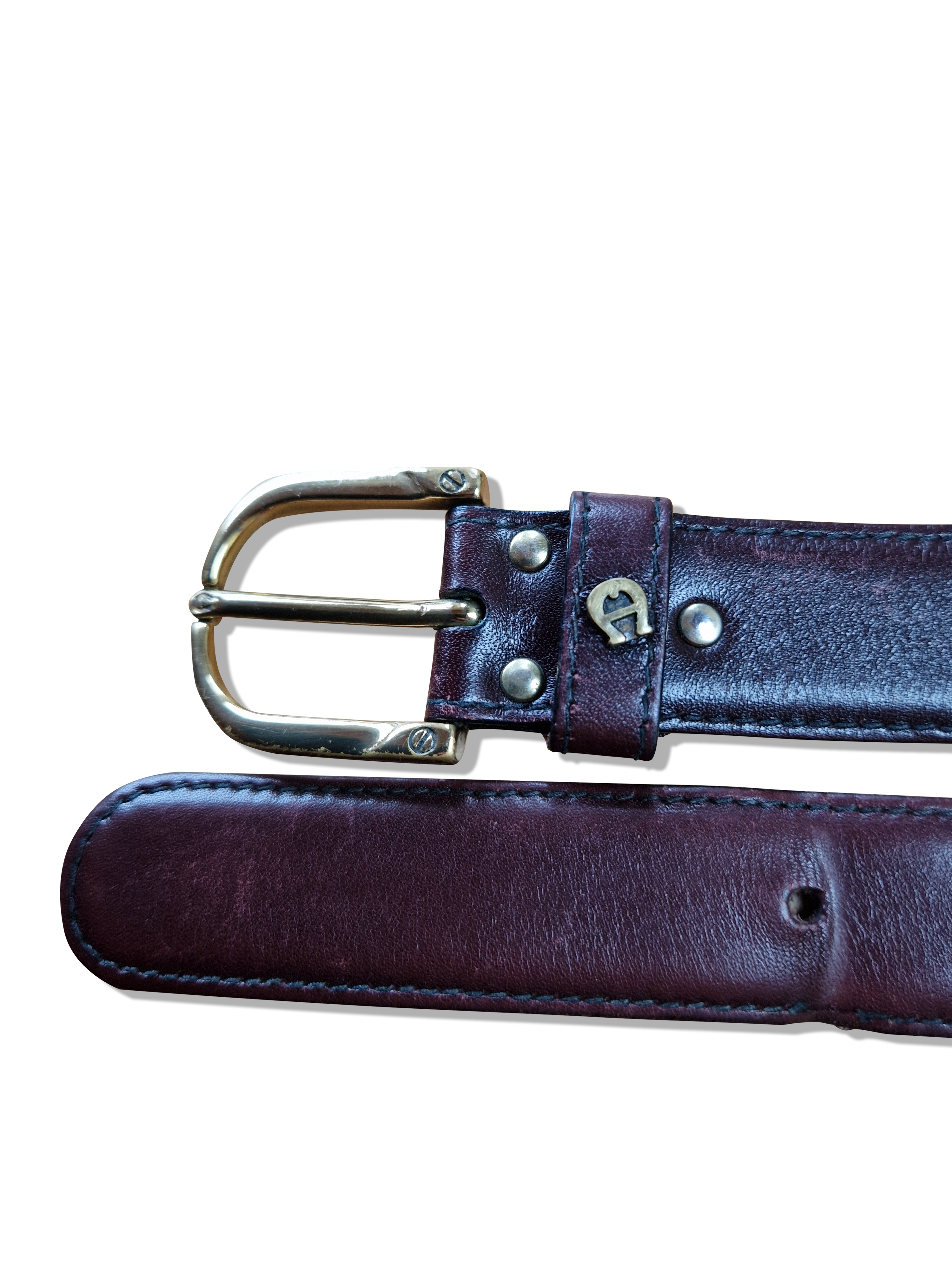 Vintage Aigner Gürtel Basic  Made In Italy Dunkelrot - RareRags