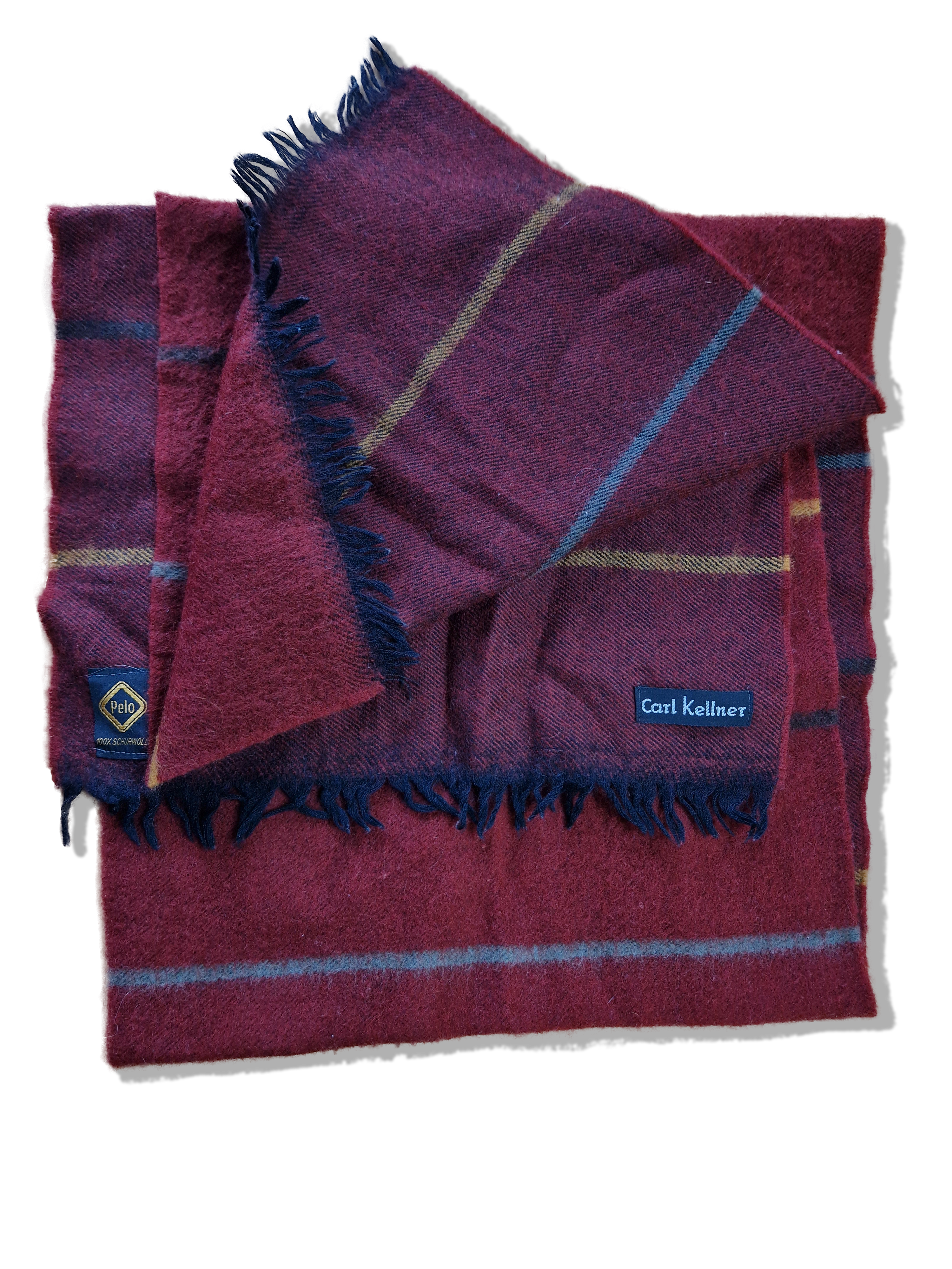 Vintage Carl Kellner Schal Schurwolle Rot - RareRags