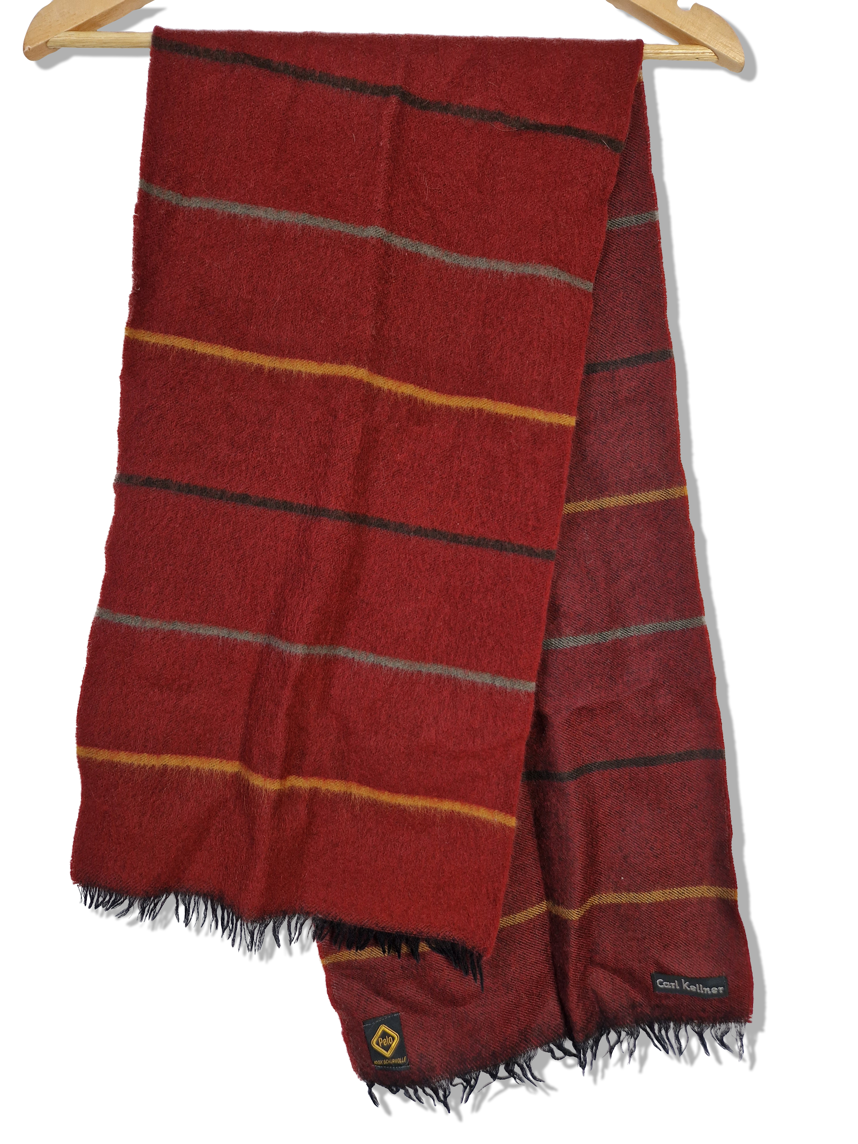 Vintage Carl Kellner Schal Schurwolle Rot - RareRags