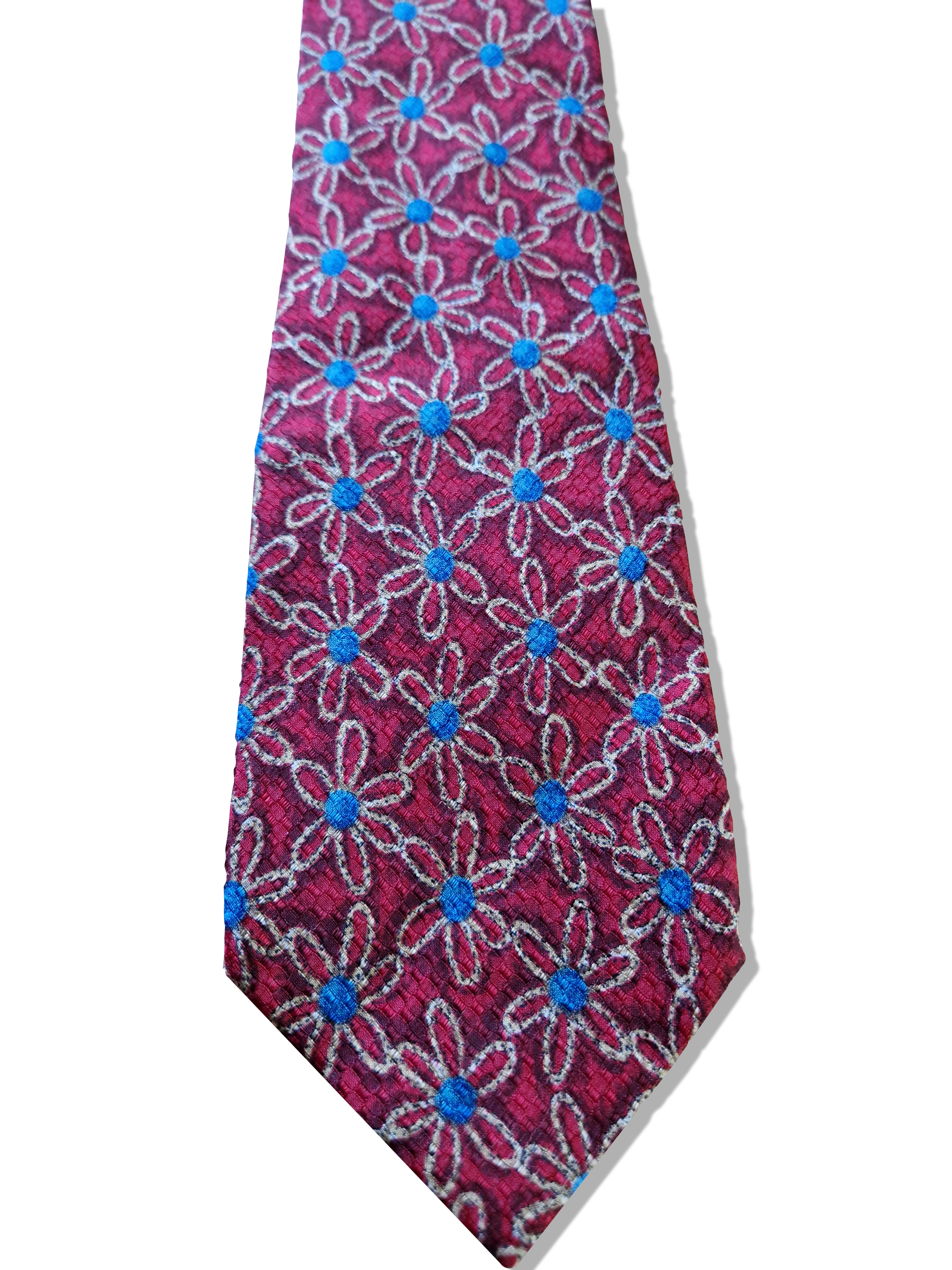 90s Givenchy Krawatte Seide Florales Muster Rot