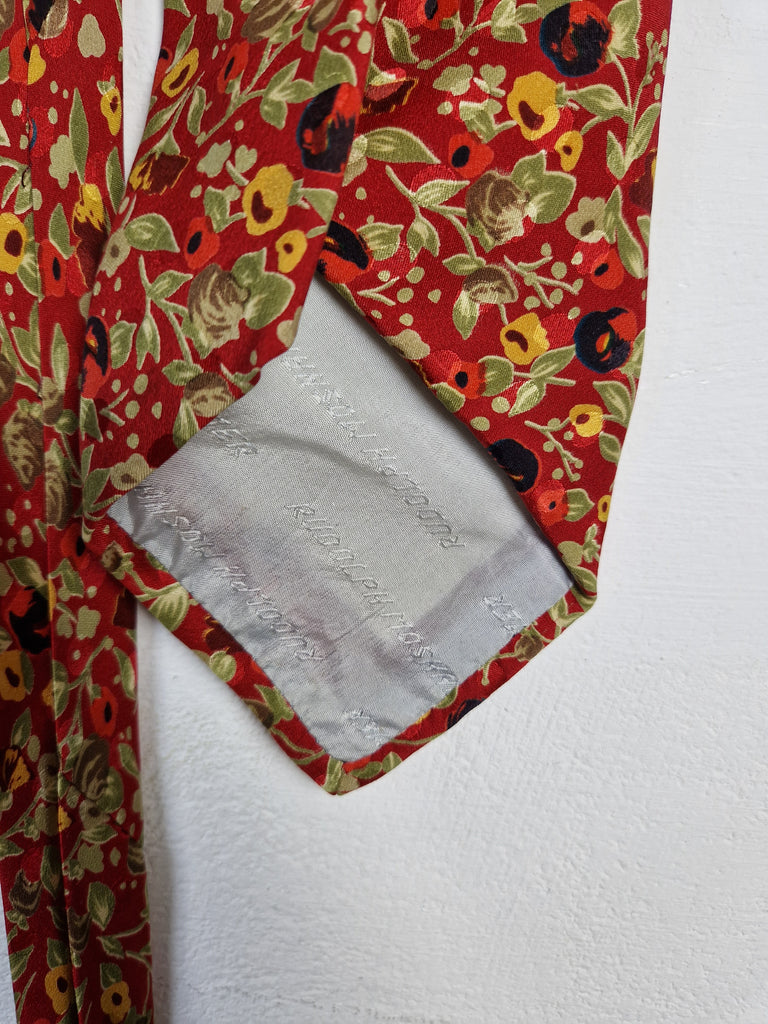 Vintage Moshammer Krawatte München Blumen Rot Bunt – RareRags