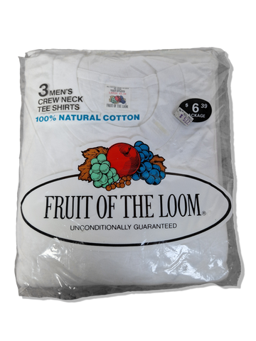 Rare! Vintage Fruit Of The Loom Shirts 3erPack 1978 Deadstock Made In USA Weiß (42-44) L