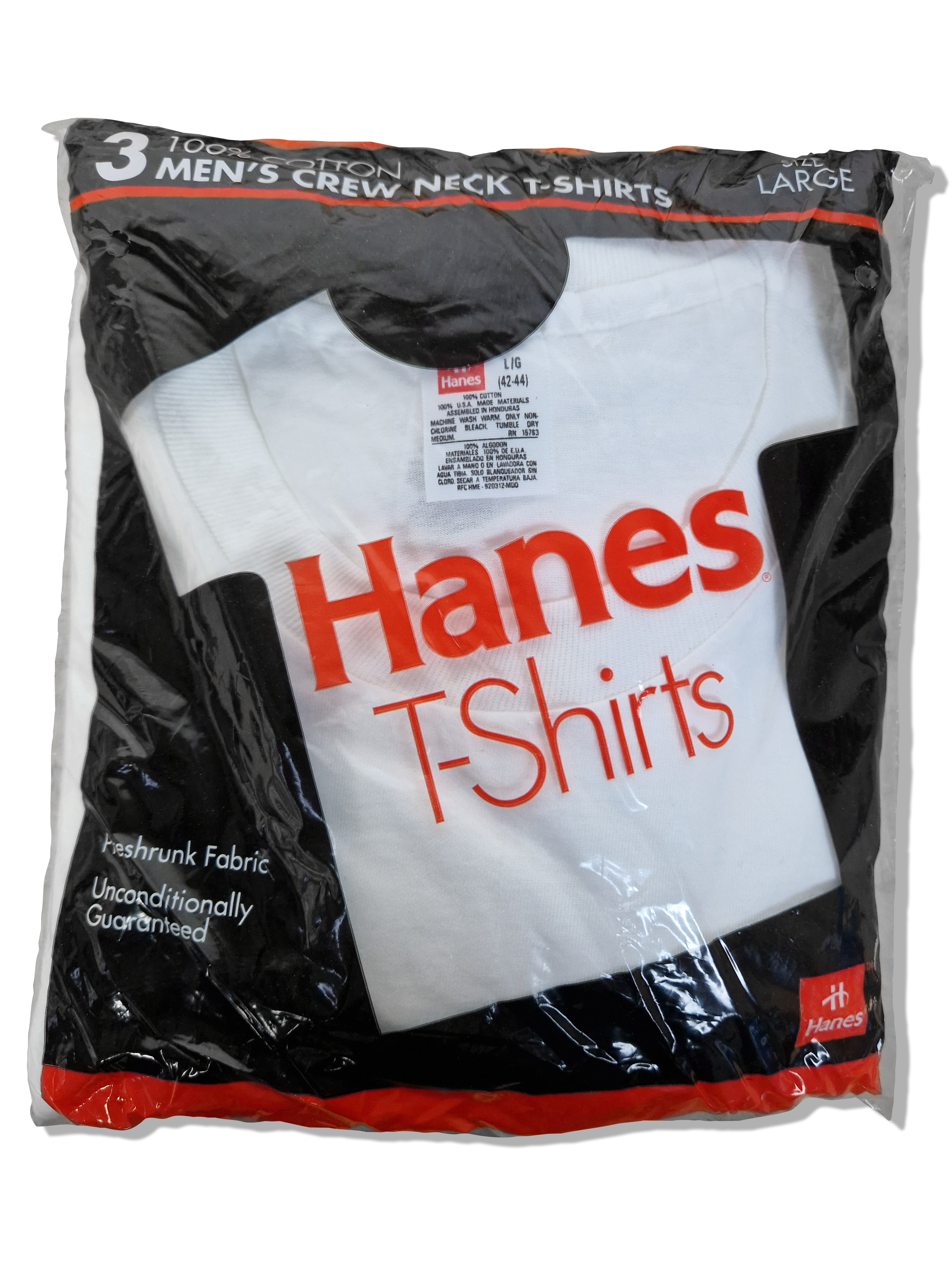 Rare! Vintage Hanes Shirts 3er Packet 1987 Deadstock Single Stitched Weiß (42/44) L - RareRags
