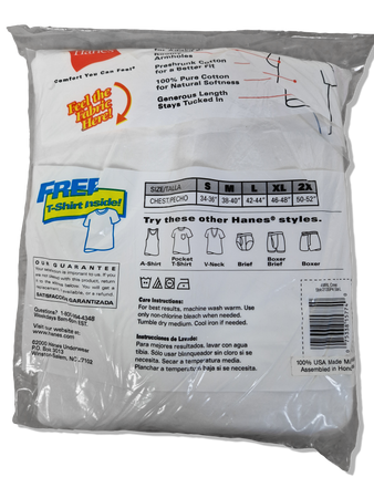 Rare! Vintage Hanes Shirt 3erPack Deadstock 2000 Blank Weiß (42-44) L